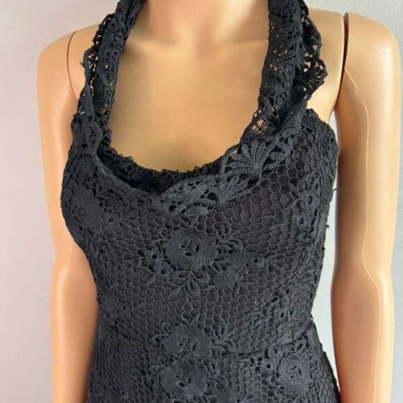 Lovers+Friends Womens Asymmetrical Festive Long Embroidered Dress Black Size L - Picture 12 of 12